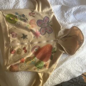 Colorful Graphic Hoodie with Mushroom and Butterfly